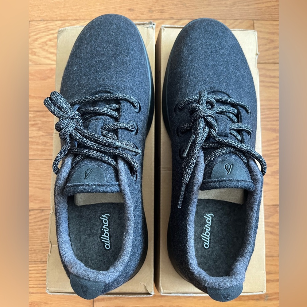 Men’s AllBirds M9 Wool Runners Natural Black / Grey NIB